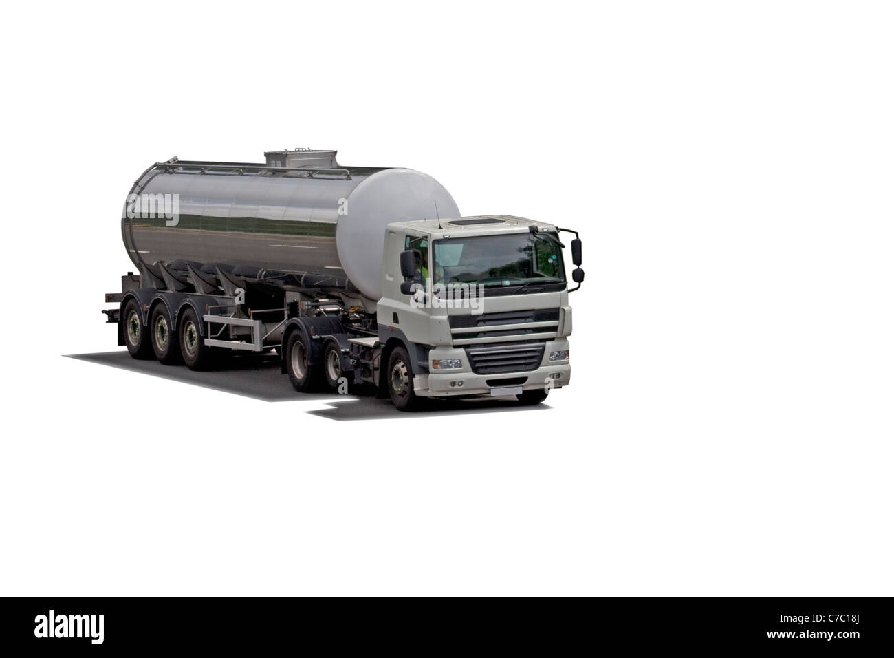 Isolated on white tanker truck or lorry Stock Photo