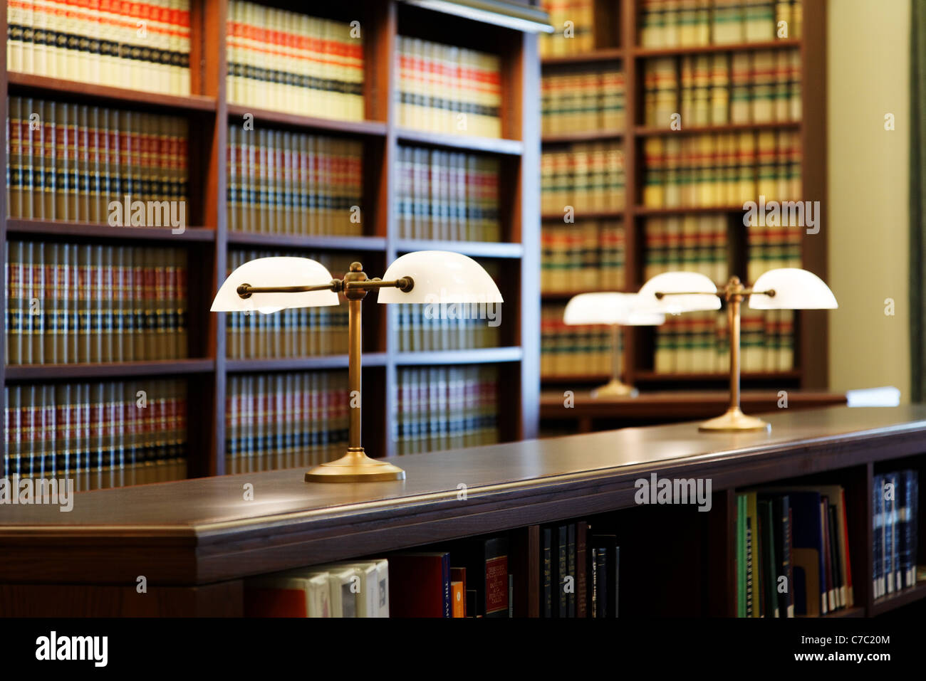First floor library of the Pioneer Courthouse, Portland, Multnomah County, Oregon, USA Stock Photo