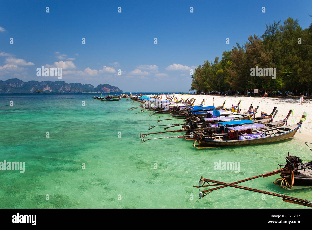 Mass Tourism on Poda Island, Krabi, Thailand Stock Photo