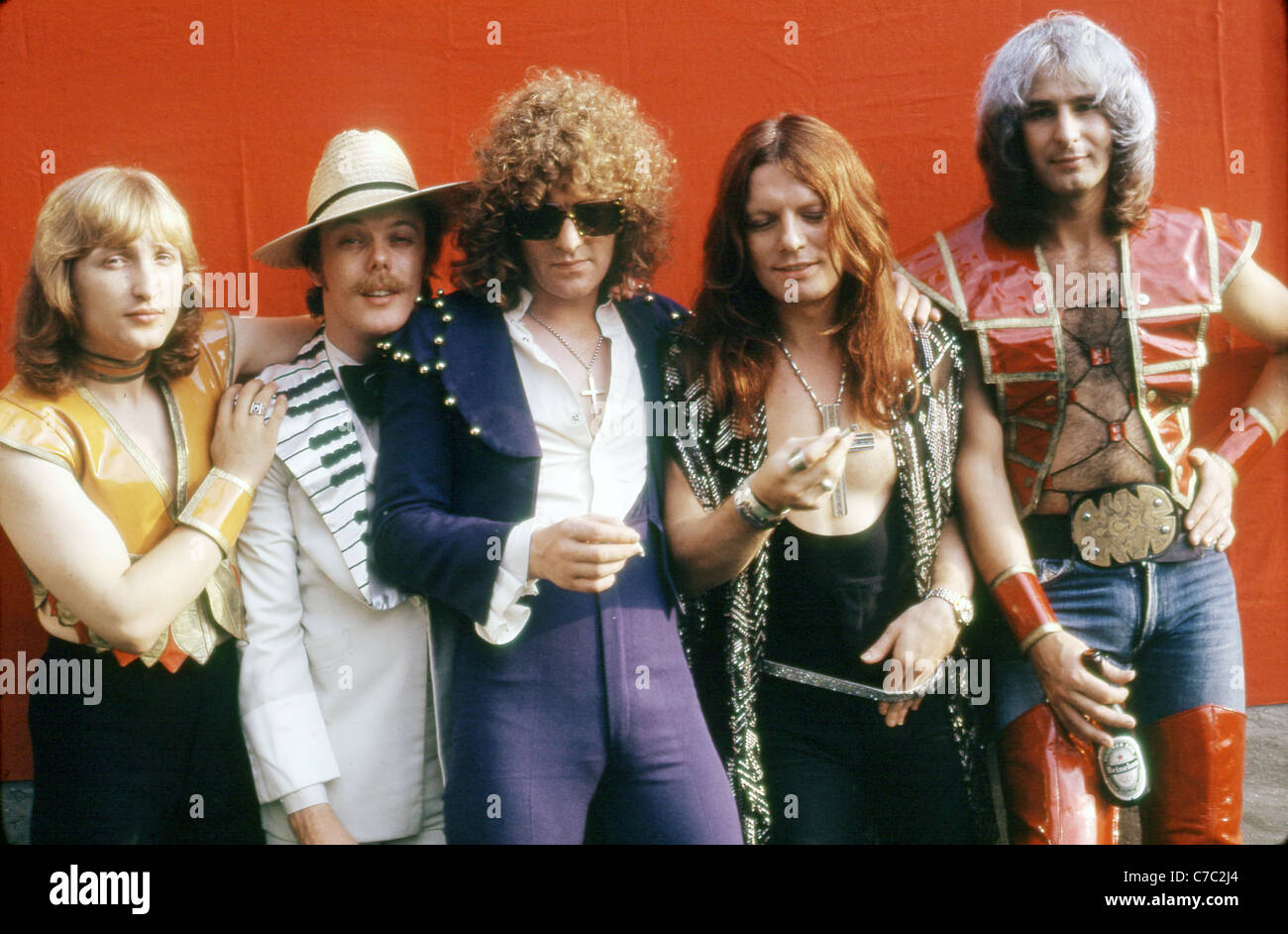 MOTT THE HOOPLE in 1972. From left Dale Griffin, Morgan Fisher, Ian Hunter,Ariel Bender, Overend Watts Stock Photo