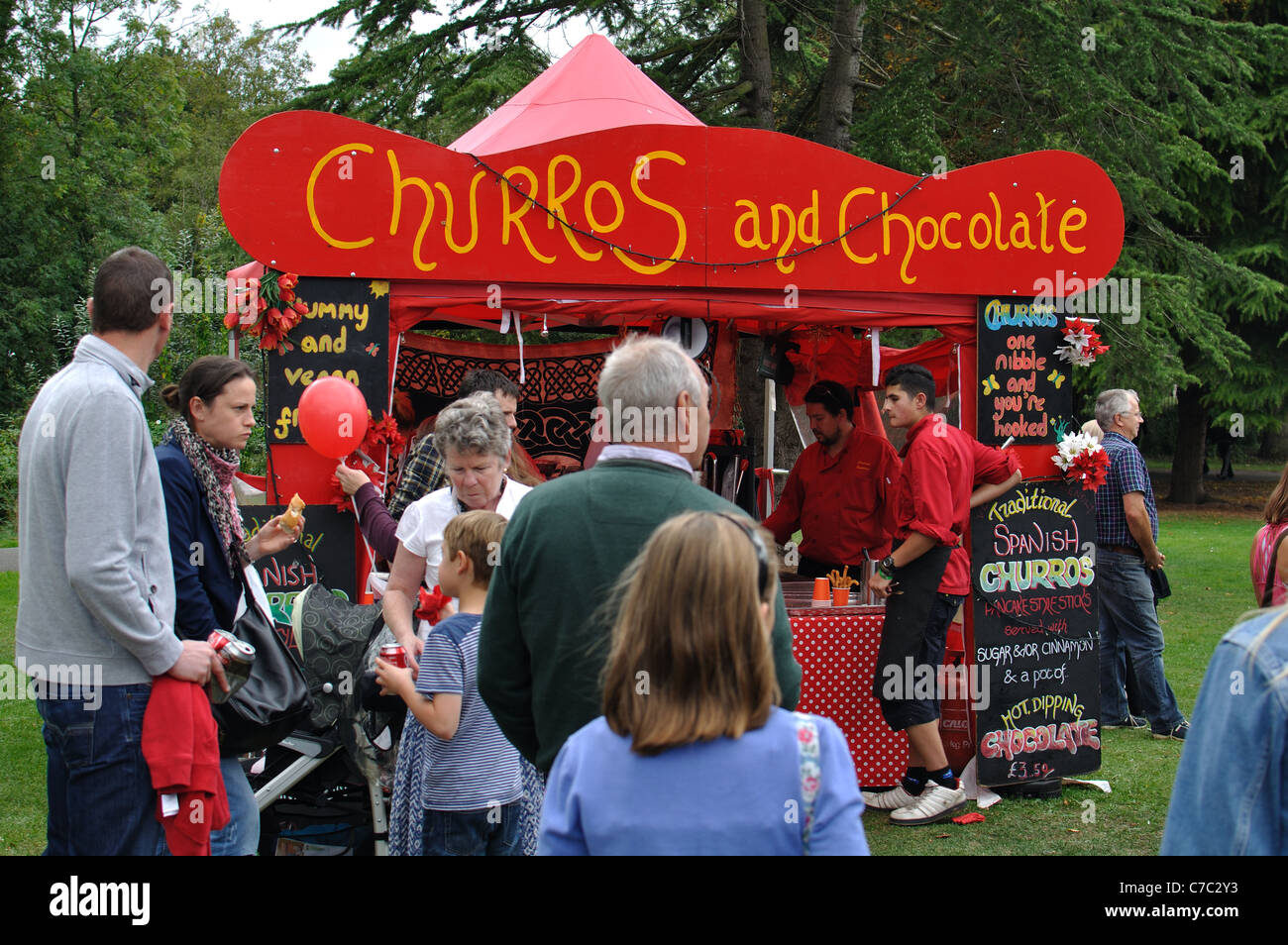 Churros and chocolate stall at Leamington Spa Food and Drink Festival