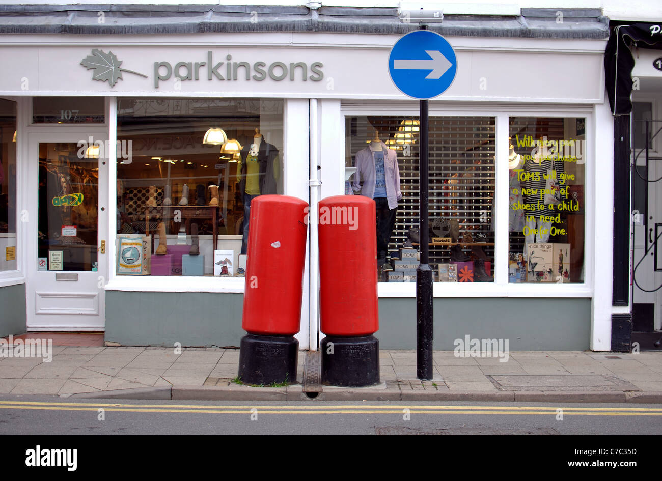 Two type K post boxes in Regent Street, Leamington Spa, Warwickshire