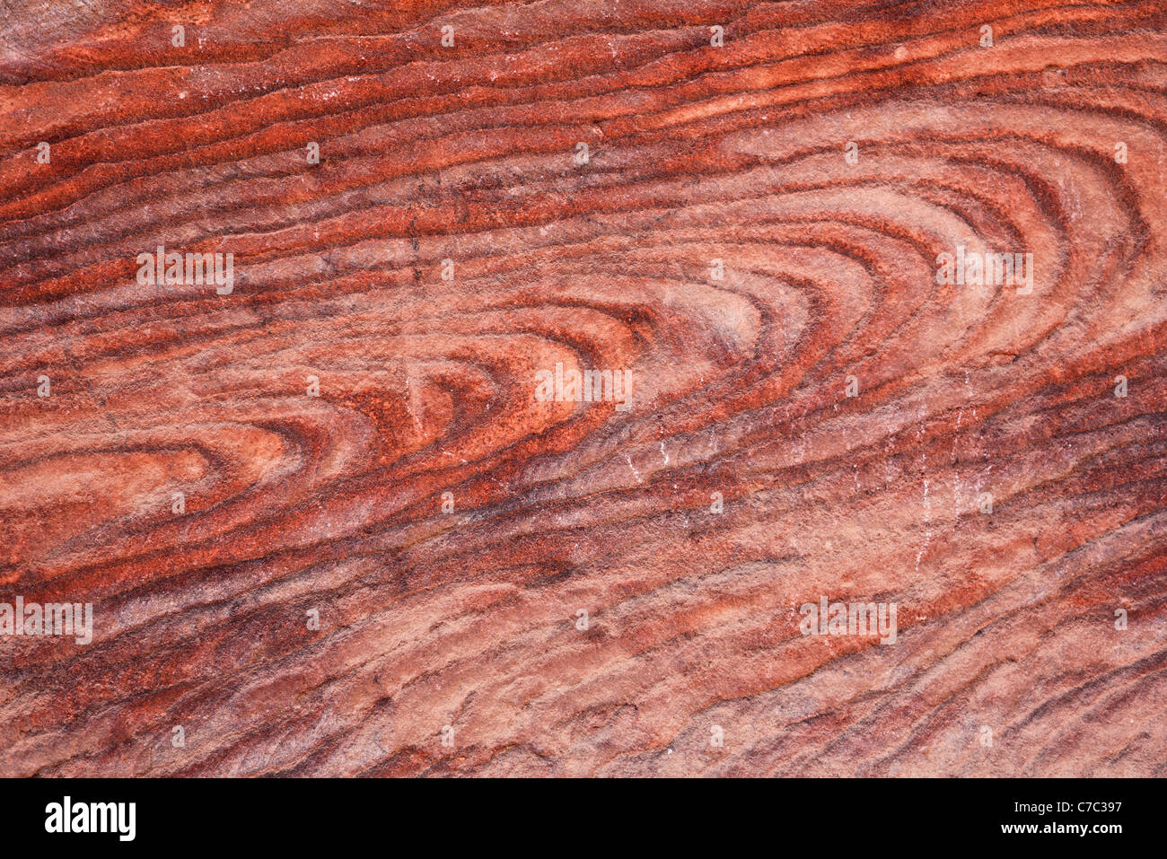 Natural patterns in the rock at Petra, Jordan Stock Photo