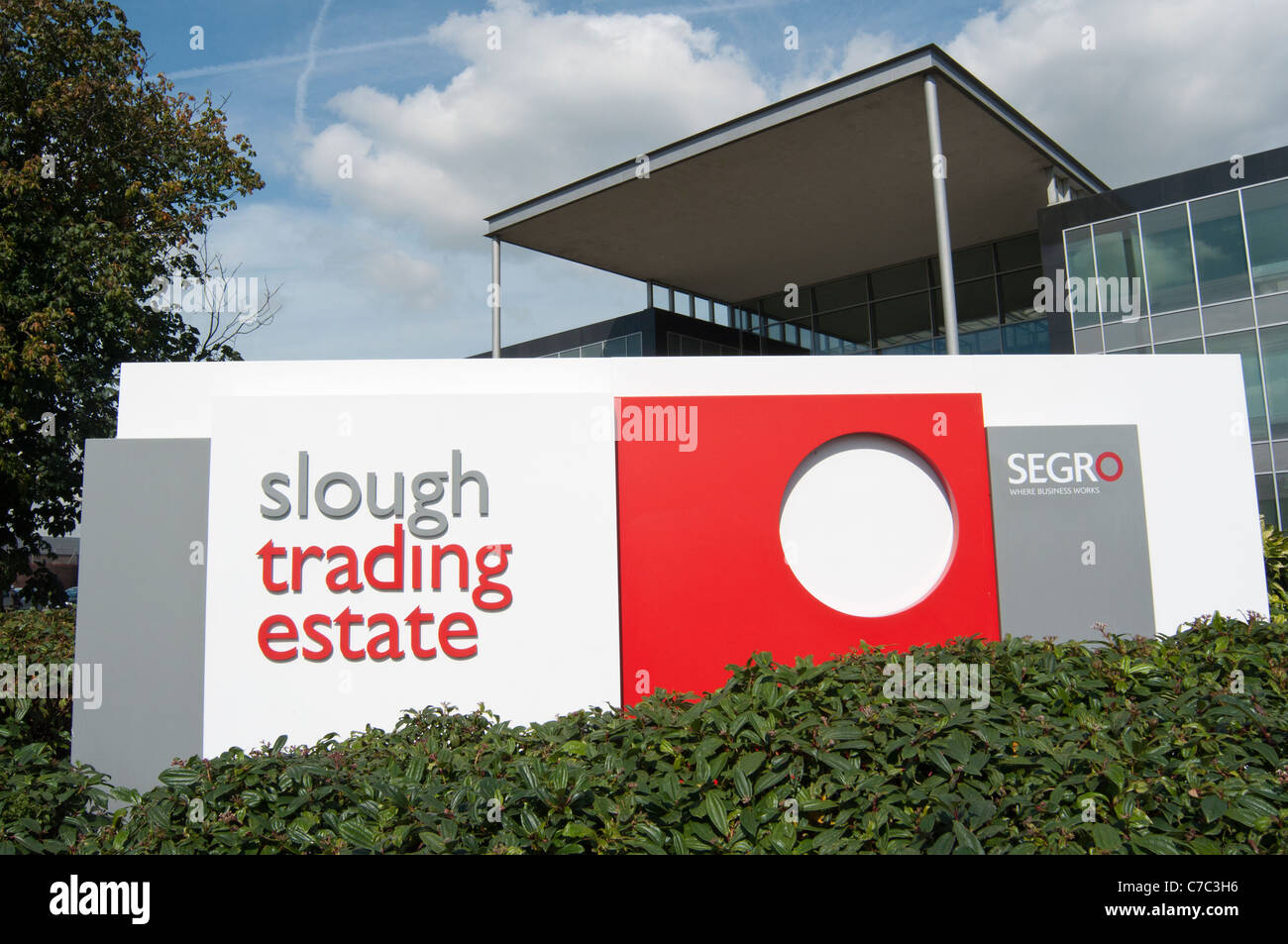 Slough trading estate on Bath Rd with one of the modern business