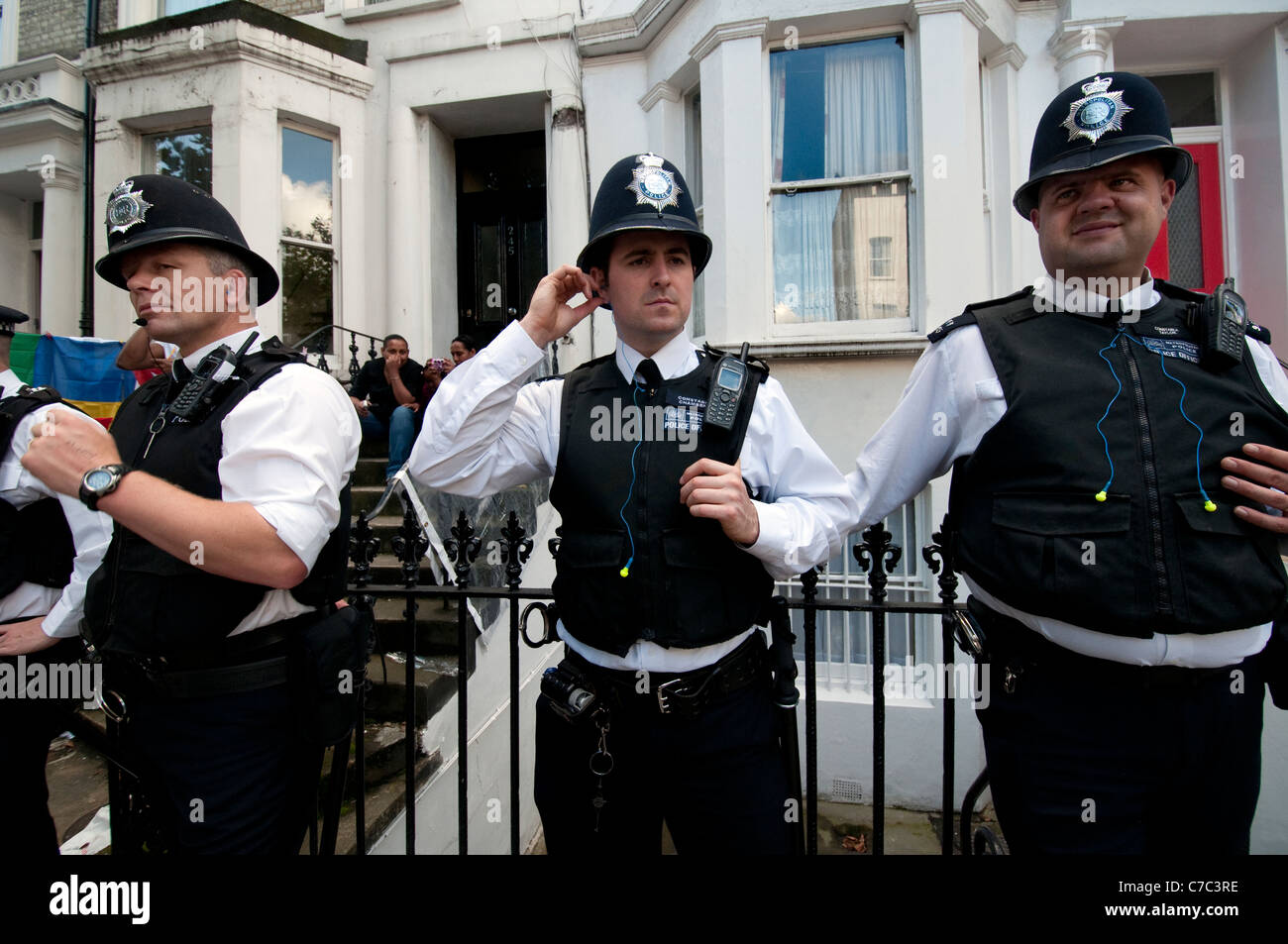 Policemen policing Notting Hill Carnival Stock Photo