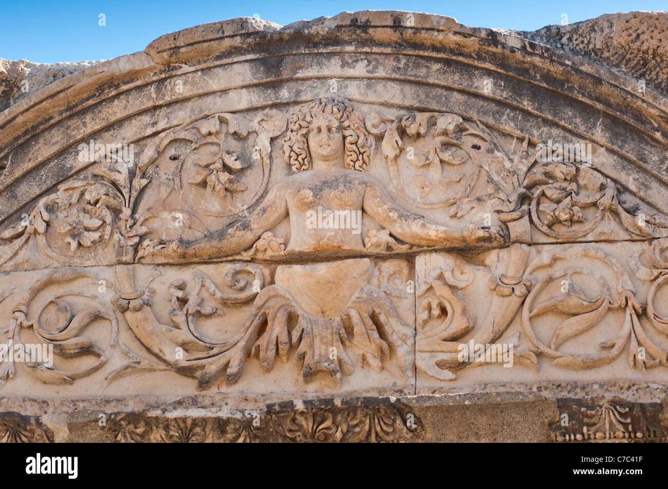 Temple of Hadrian, Curetes Street, Ephesus, Turkey Stock Photo