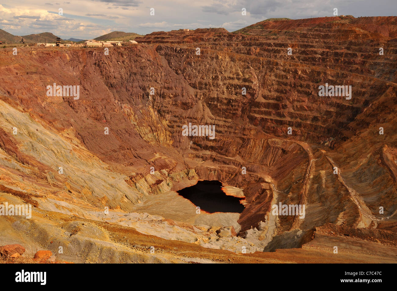 The Lavender Pit copper strip open pit mine in Bisbee, Arizona, USA