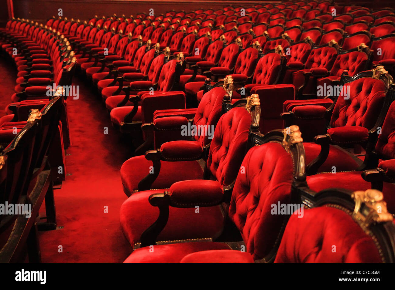 Inside view of the auditorium of the opera Garnier, Paris, France Stock Photo