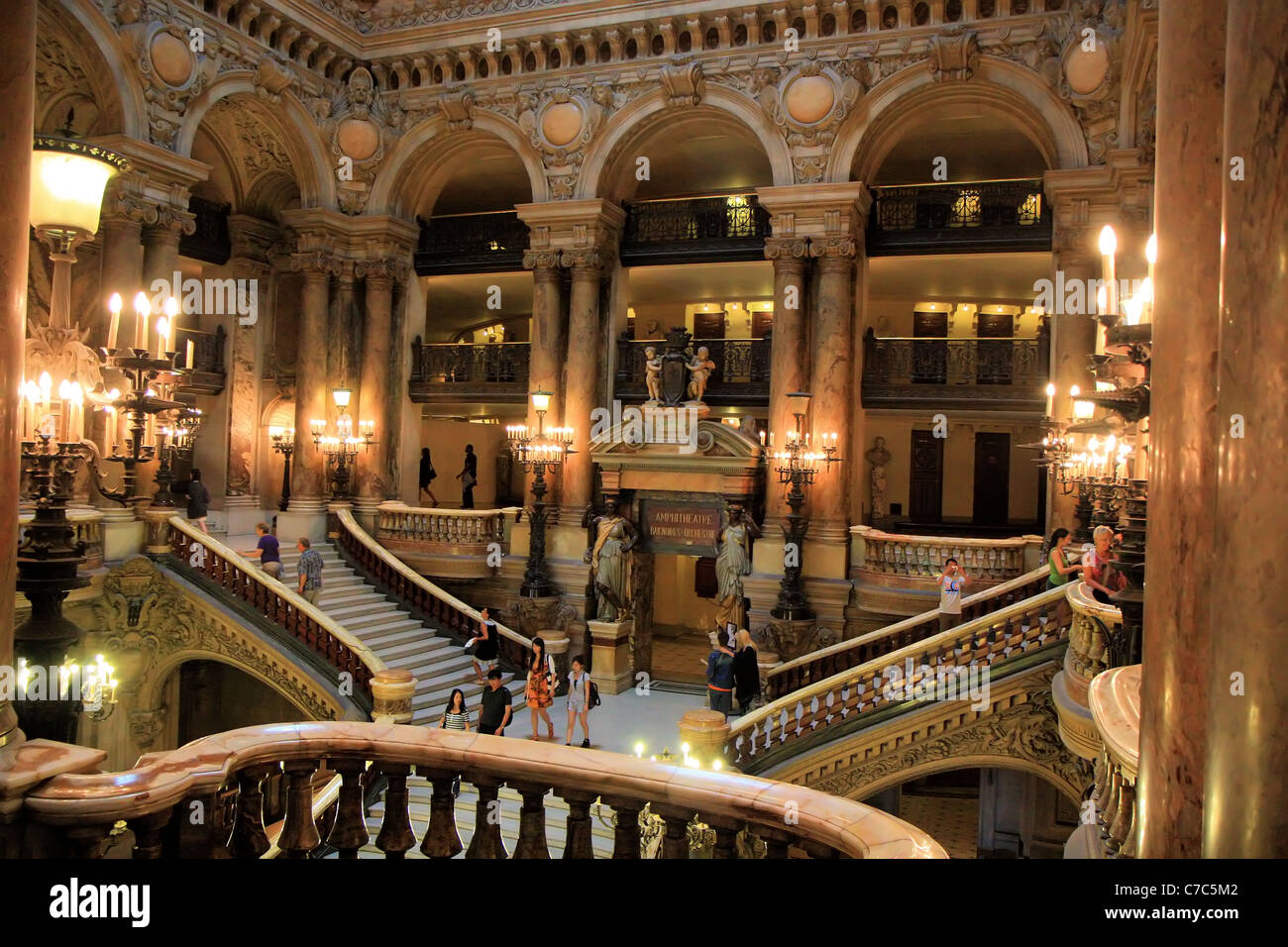 Inside view of opera Garnier, Paris, France Stock Photo
