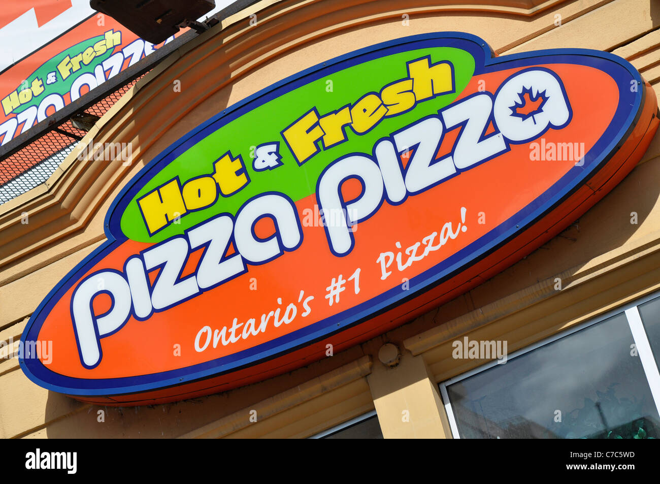 Pizza Pizza Restaurant Sign, Toronto, Canada Stock Photo