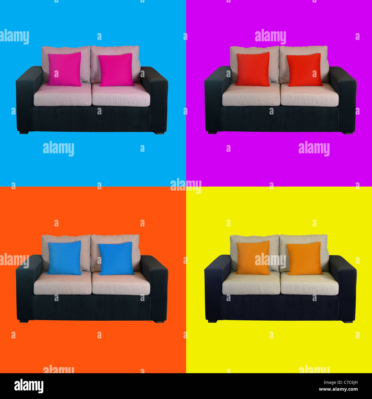 Colourful cushions sofa hi-res stock photography and images - Alamy