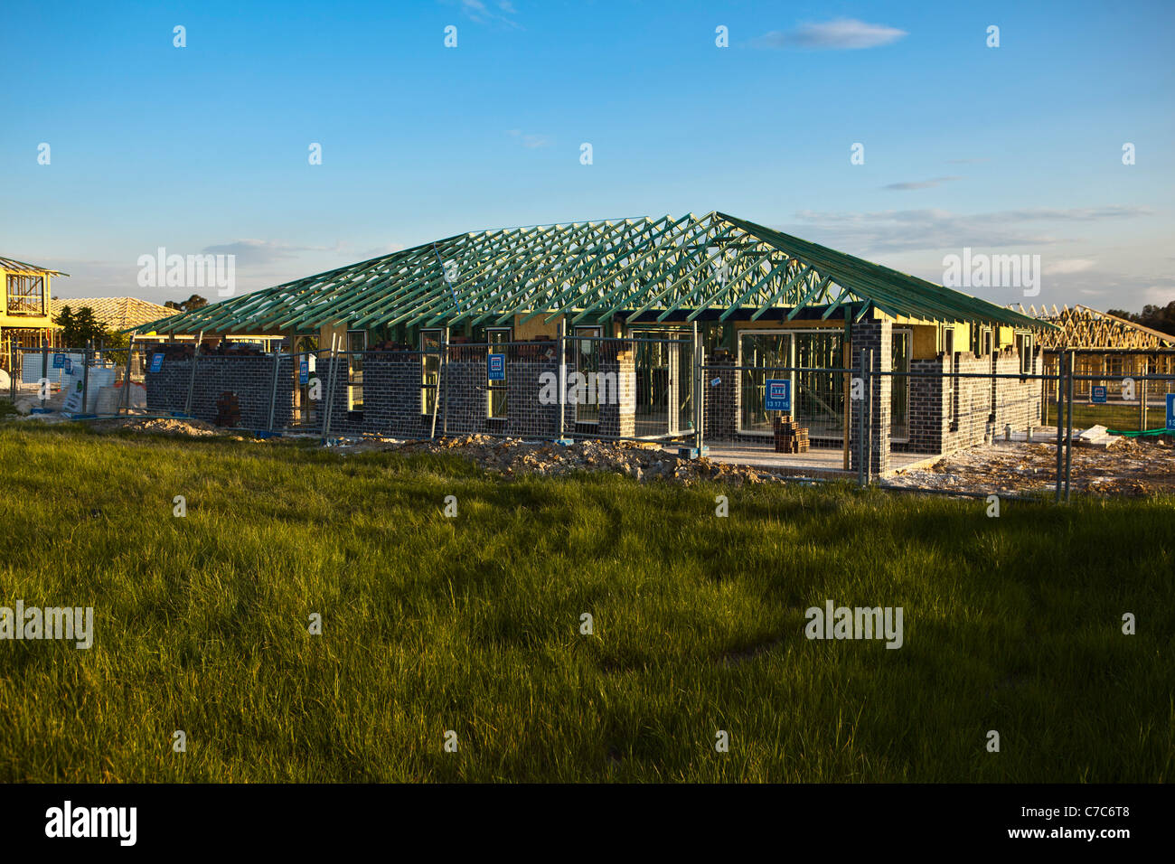 A partially built house in Bunya estate, a new housing estate in Western Sydney Stock Photo