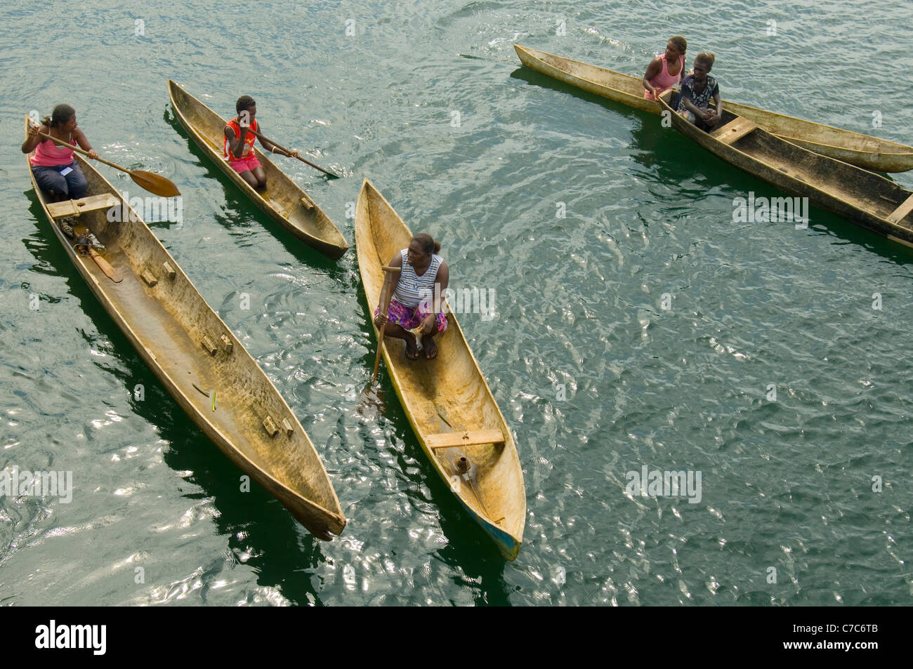 Dugout canoes, New Western Province, Solomon Islands Stock