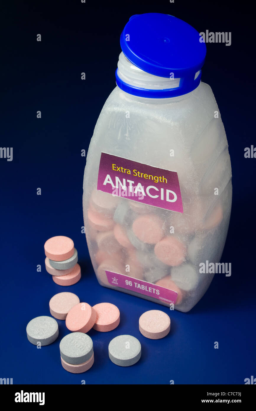 Calcium Carbonate Antacid Tablets Stock Photo