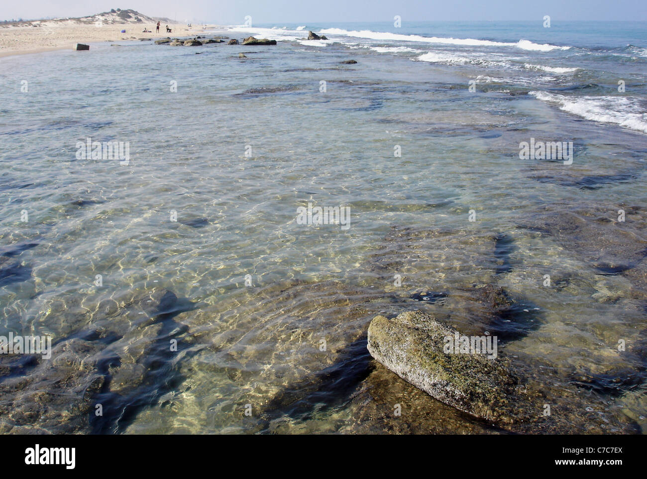Landscape of Nitzanim beach Israel Stock Photo