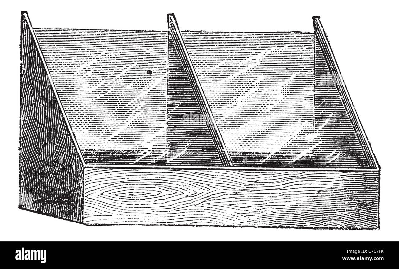 Manger, vintage engraving. Old engraved illustration of Manger isolated