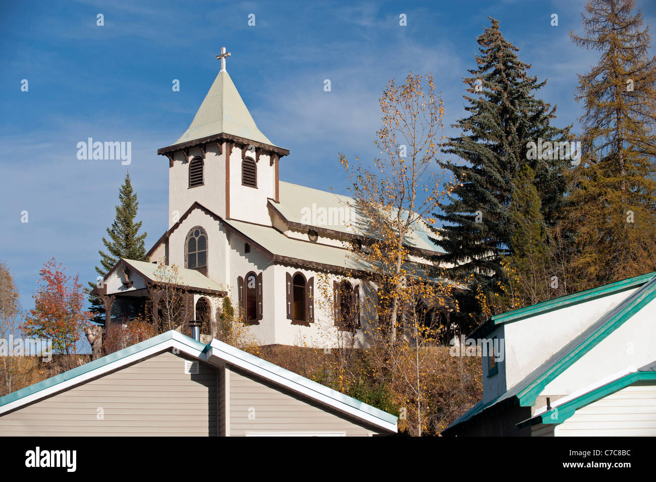 Countryside church at Kimberley, British Columbia Stock Photo