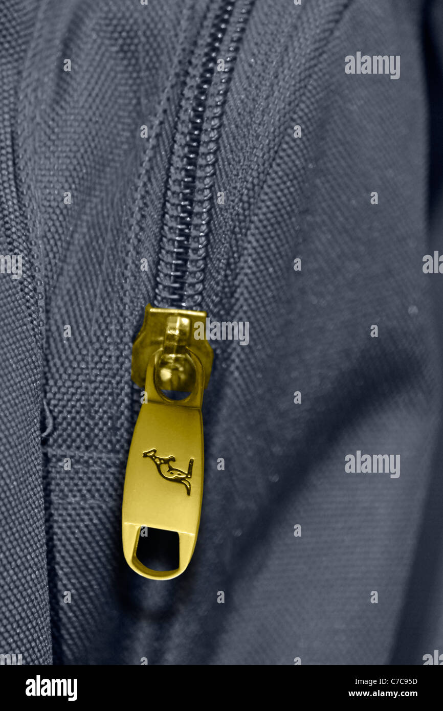 Closeup of bag zips Stock Photo Alamy