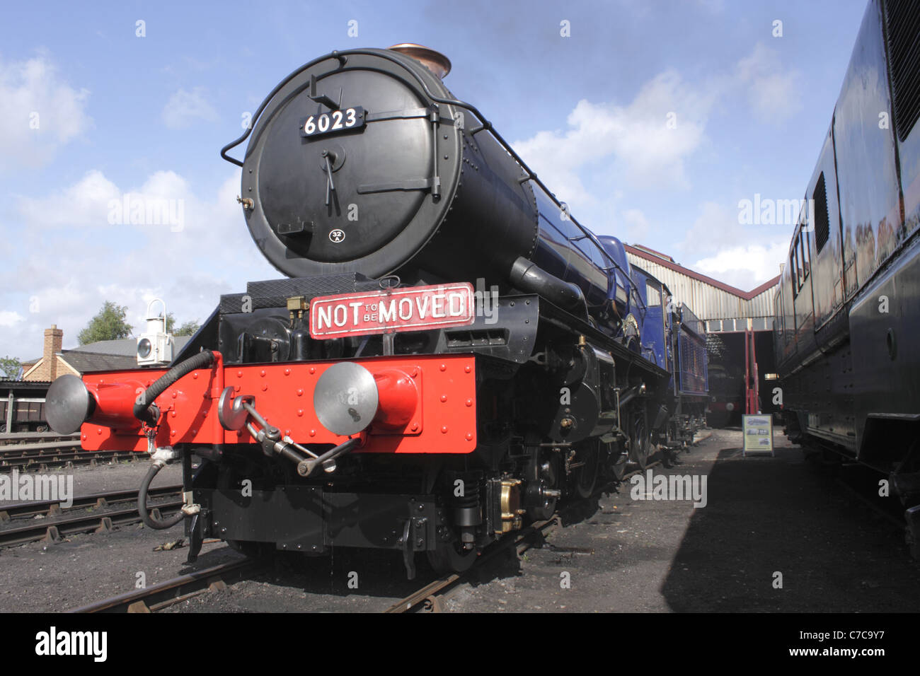 GWR 4-6-0 No 6023 Steam Locomotive King Edward II at Didcot Railway Centre September 2011 Stock Photo