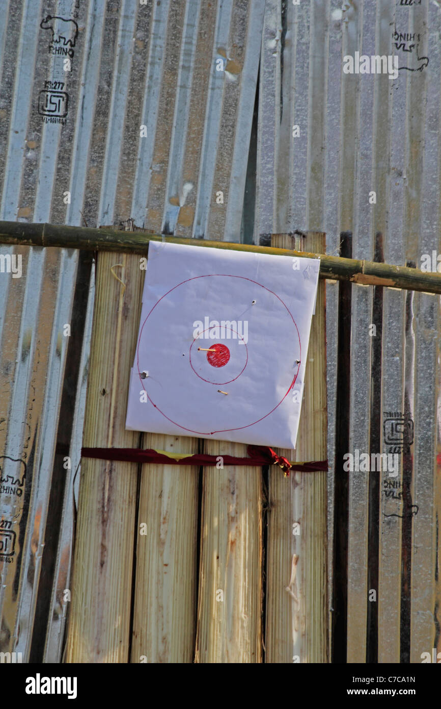 Shooting Target with Arrow Stock Photo