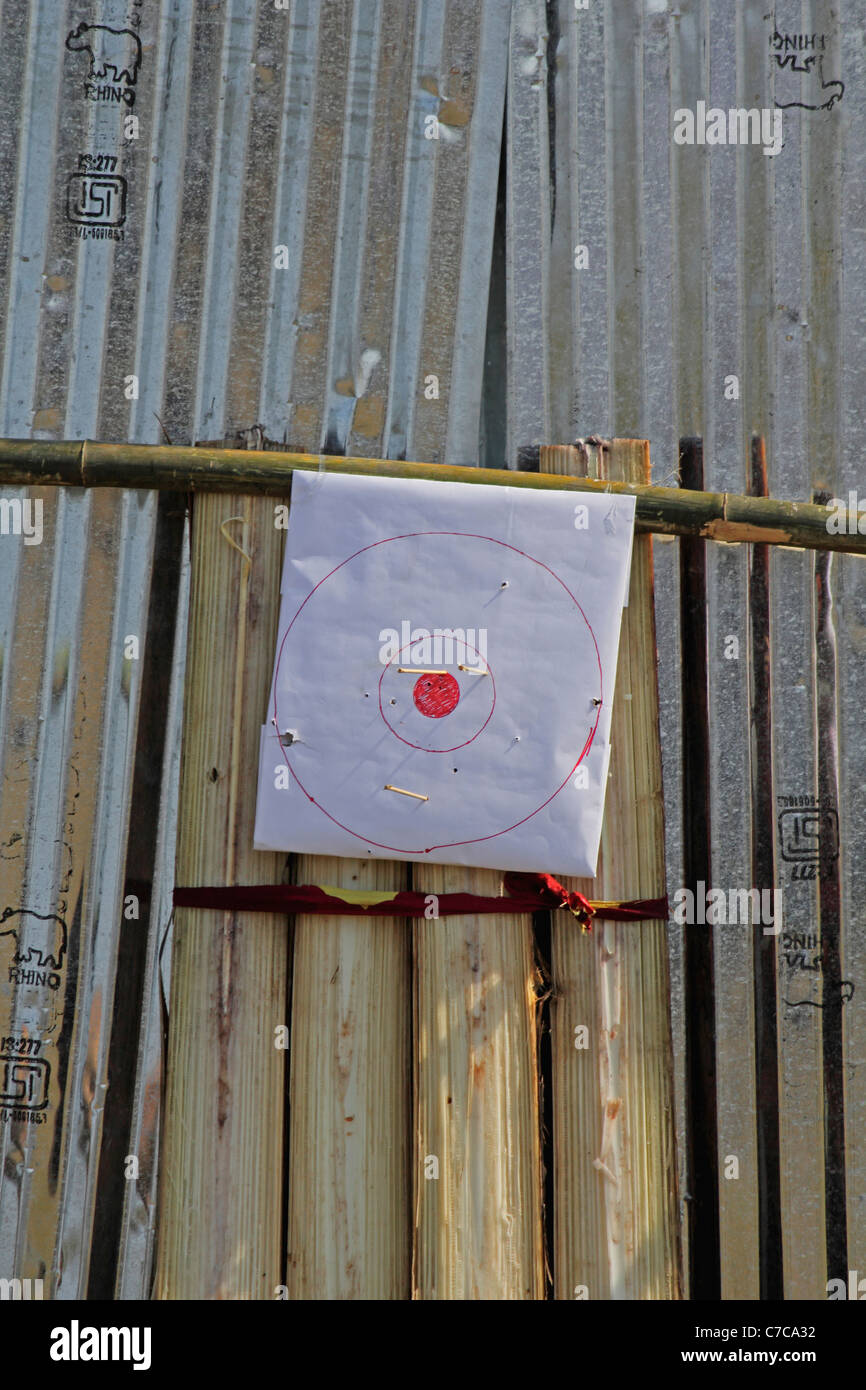 Shooting Target with Arrow Stock Photo