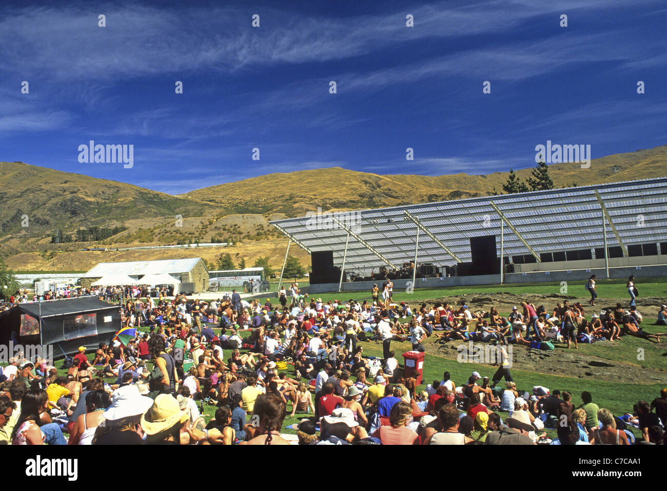 stage at peregrine vines festival new zealand Stock Photo