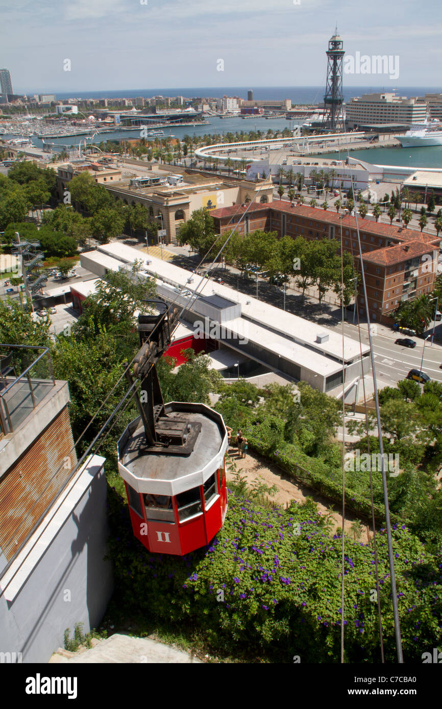 The cable car in Barcelona Stock Photo Alamy