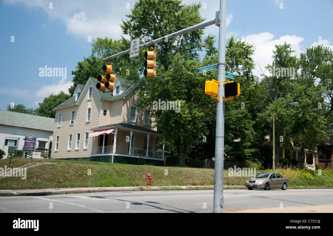 The corner of Greenmount Avenue and E 39th St in Baltimore Maryland USA Stock Photo
