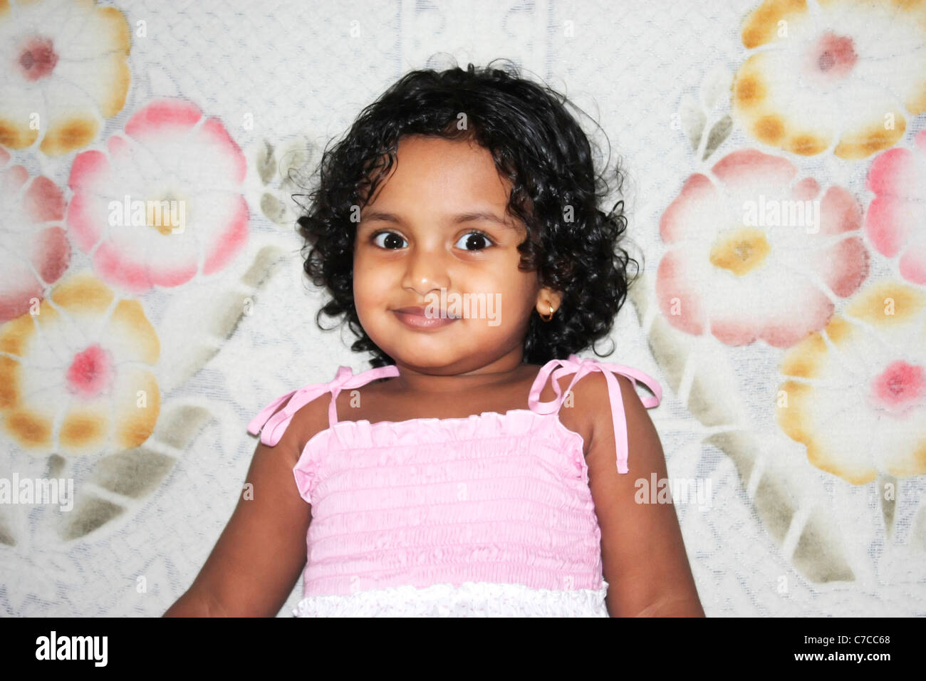 A cute girl child smiling Stock Photo
