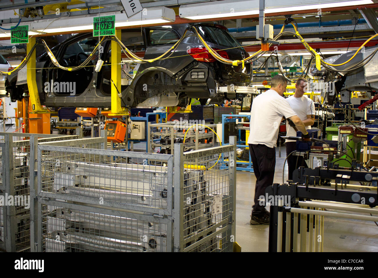 The assembly line at the Vauxhall Motors factory, Ellesmere Port, Cheshire Stock Photo