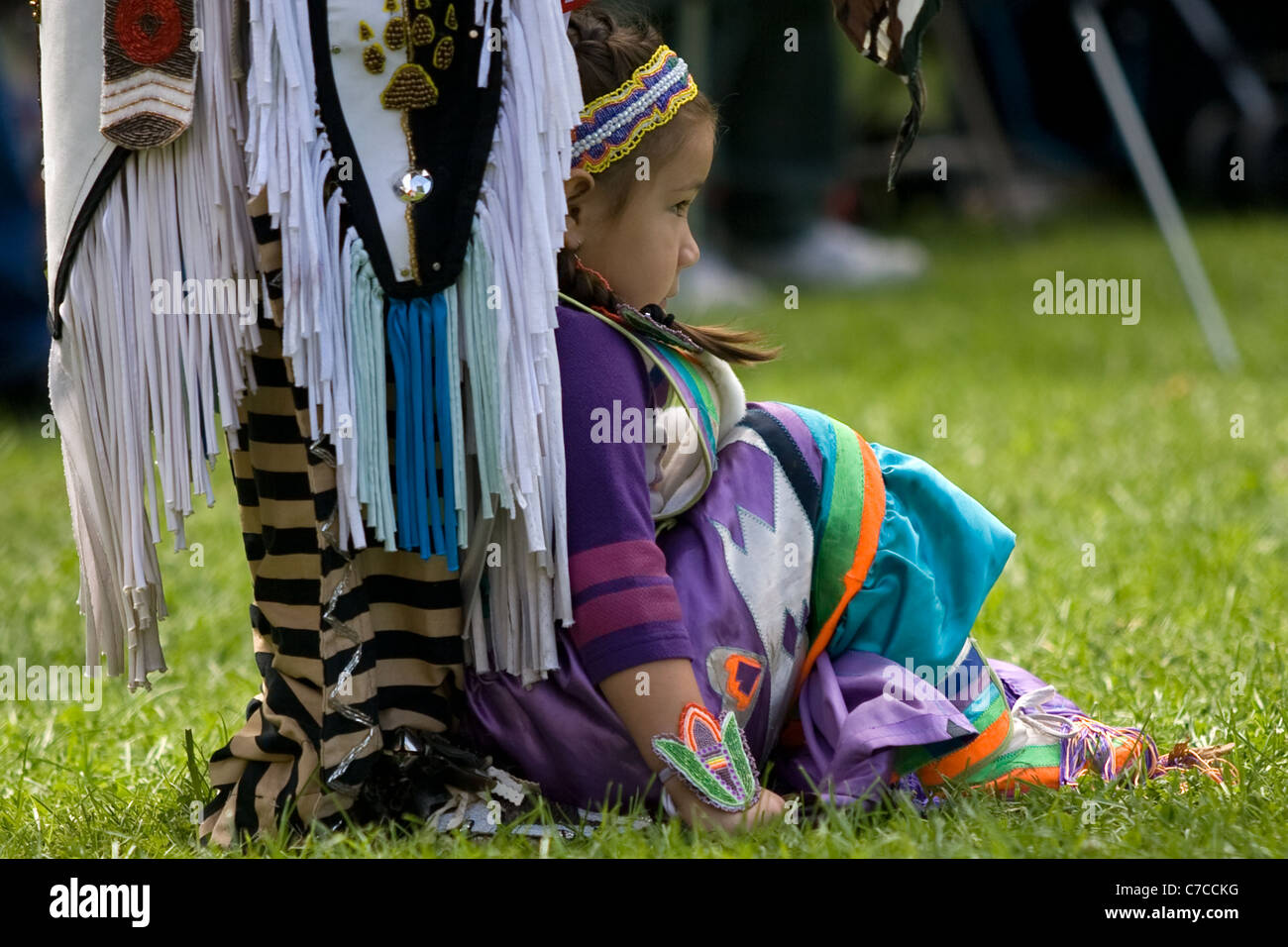 London, Canada September 17, 2011 A First Nations Canadian wearing traditional clothing