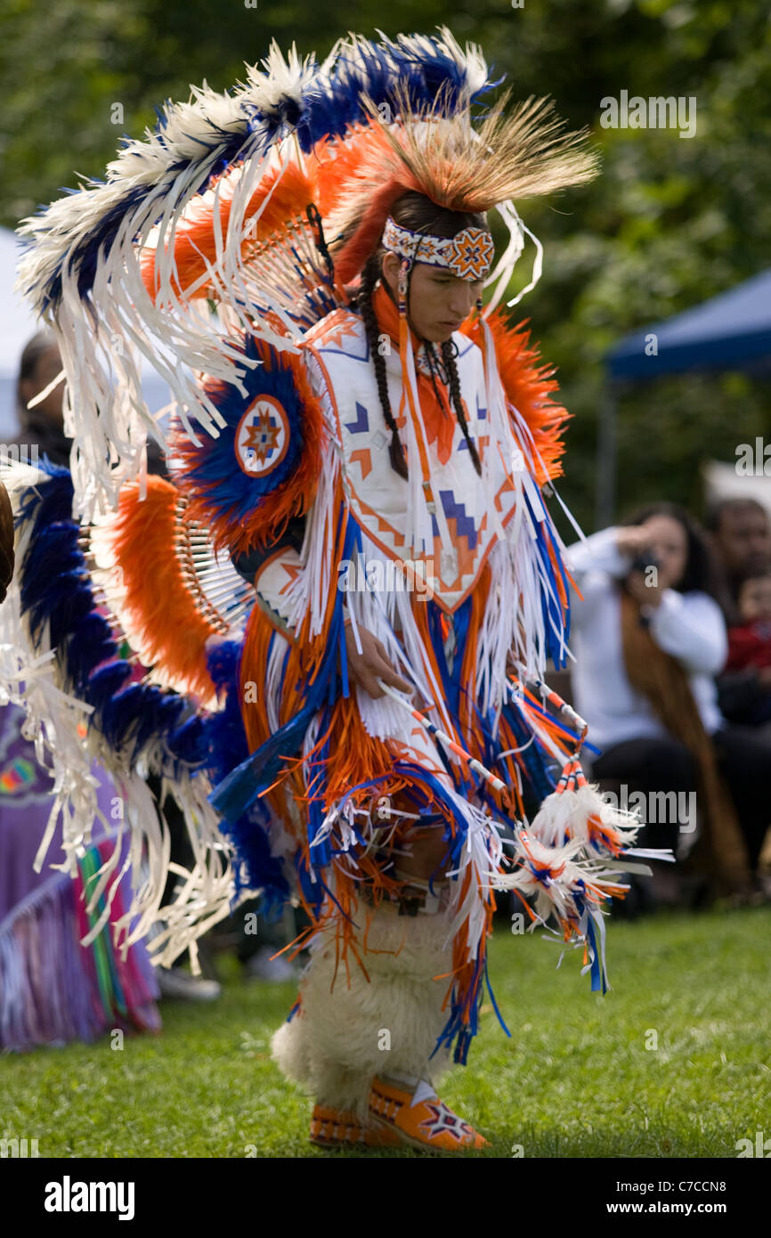 London, Canada September 17, 2011 A First Nations Canadian wearing traditional clothing