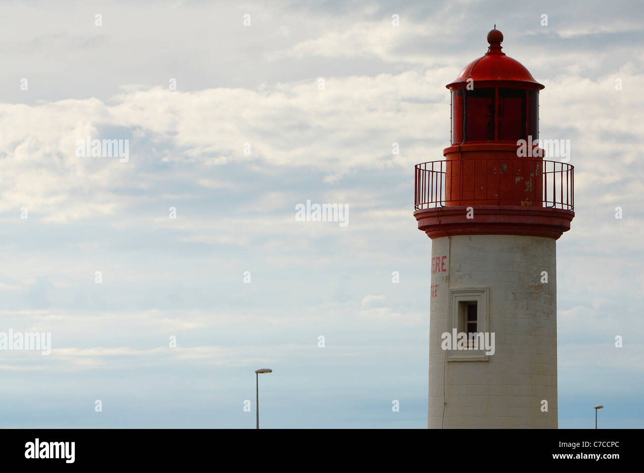 Lighthouse(Headlight) babord of the port(bearing) of Cotinière on the ile of oleron Stock Photo