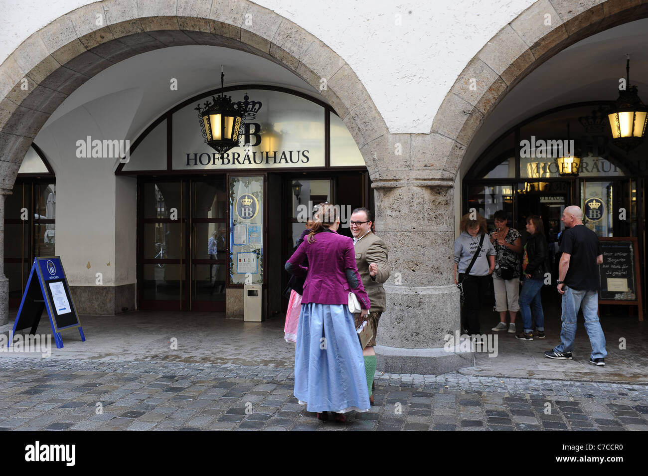 Hofbrauhaus beer hall Munich Bavaria Germany Munchen Deutschland Stock Photo