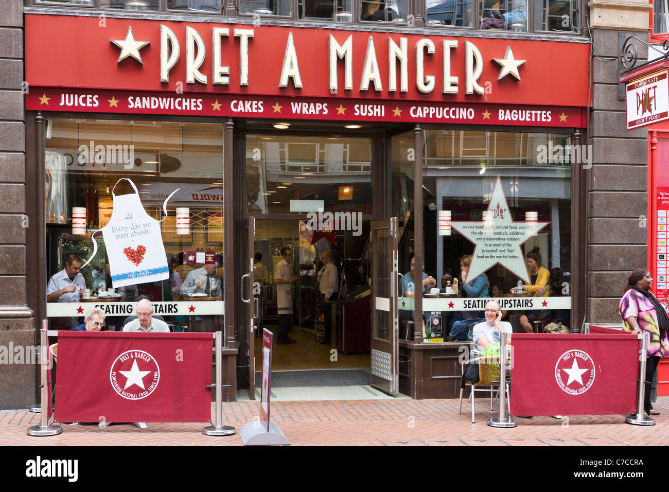 Pret a Manger outlet on New Street in the city centre, Birmingham, West Midlands, England, UK Stock Photo