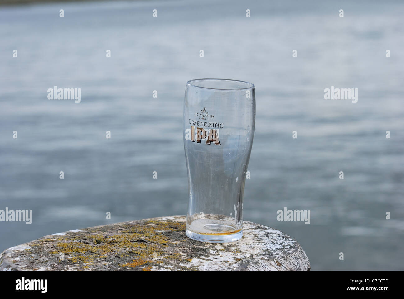Empty IPA Glass Stock Photo