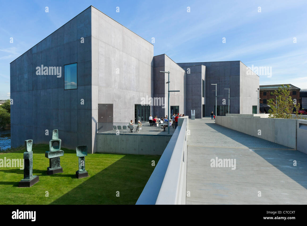 The Hepworth Wakefield art gallery viewed from across the River Calder, Wakefield, West Yorkshire, UK Stock Photo