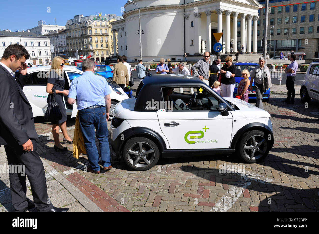 Electric cars (green eco vehicles) exhibit Show, exhibition in Poland