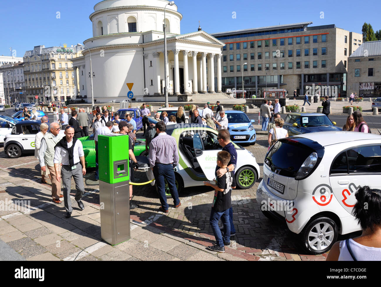 Electric cars (green eco vehicles) exhibit Show, exhibition in Poland
