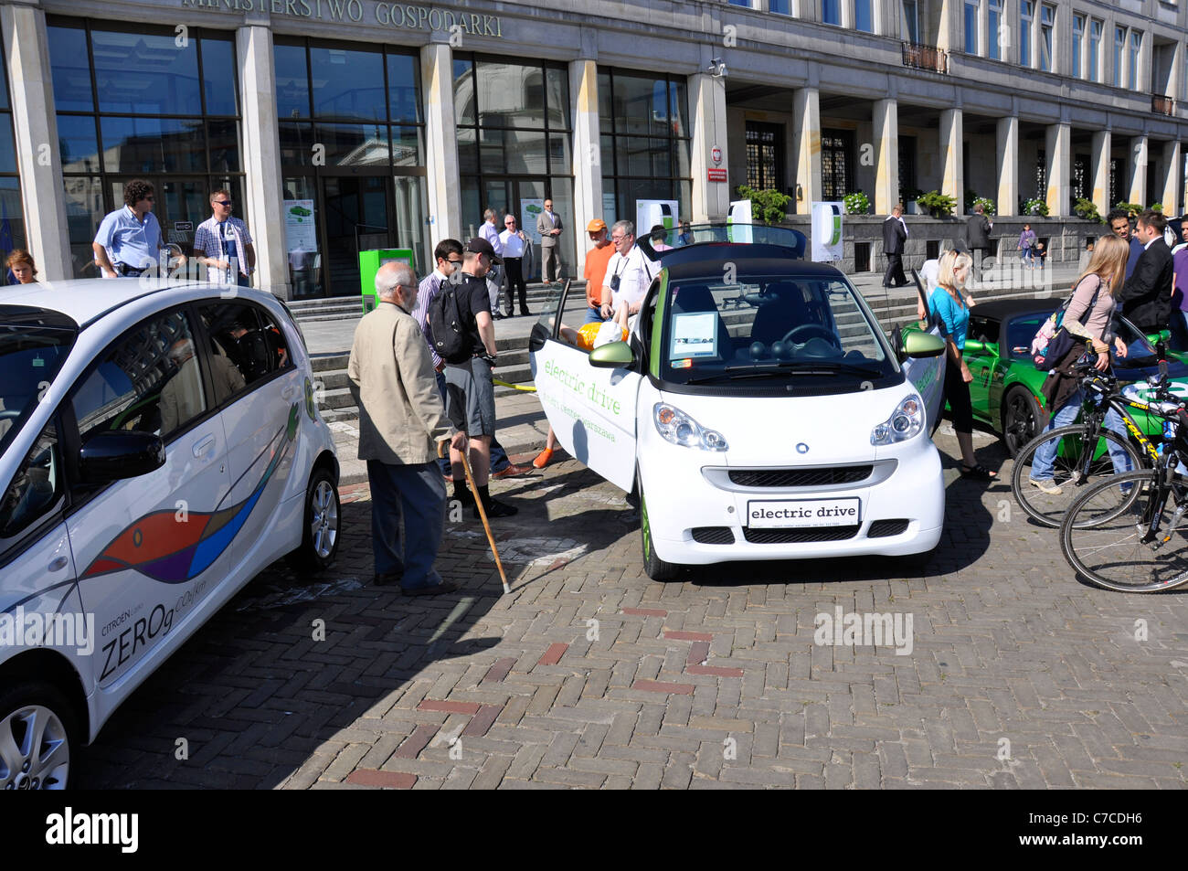 Electric cars (green eco vehicles) exhibit Show, exhibition in Poland