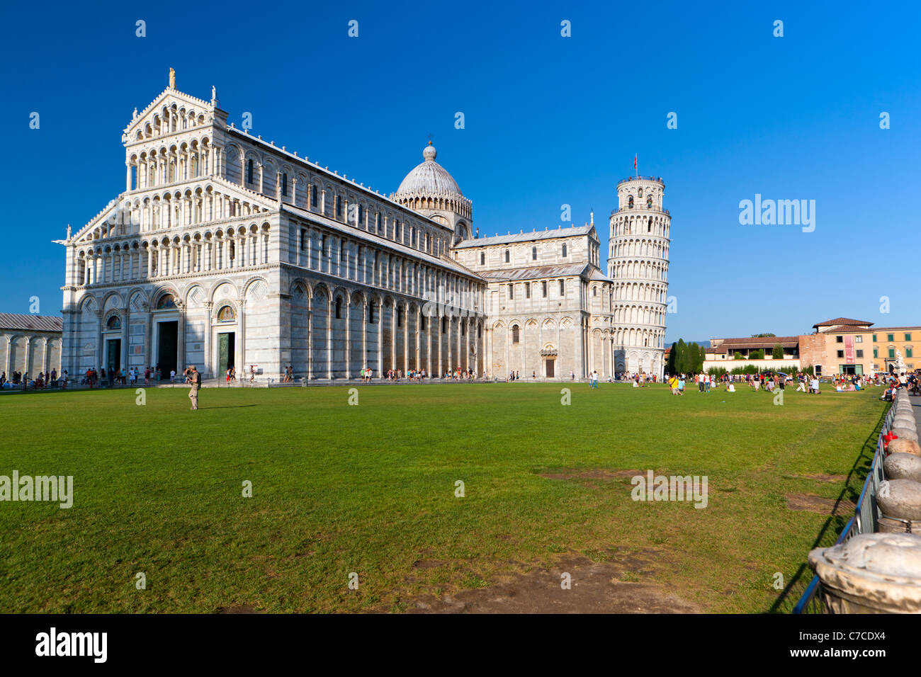 Cathedral and The Leaning Tower of Pisa (Torre pendente di Pisa), Pisa, Toscana, Italy, Europe  Stock Photo
