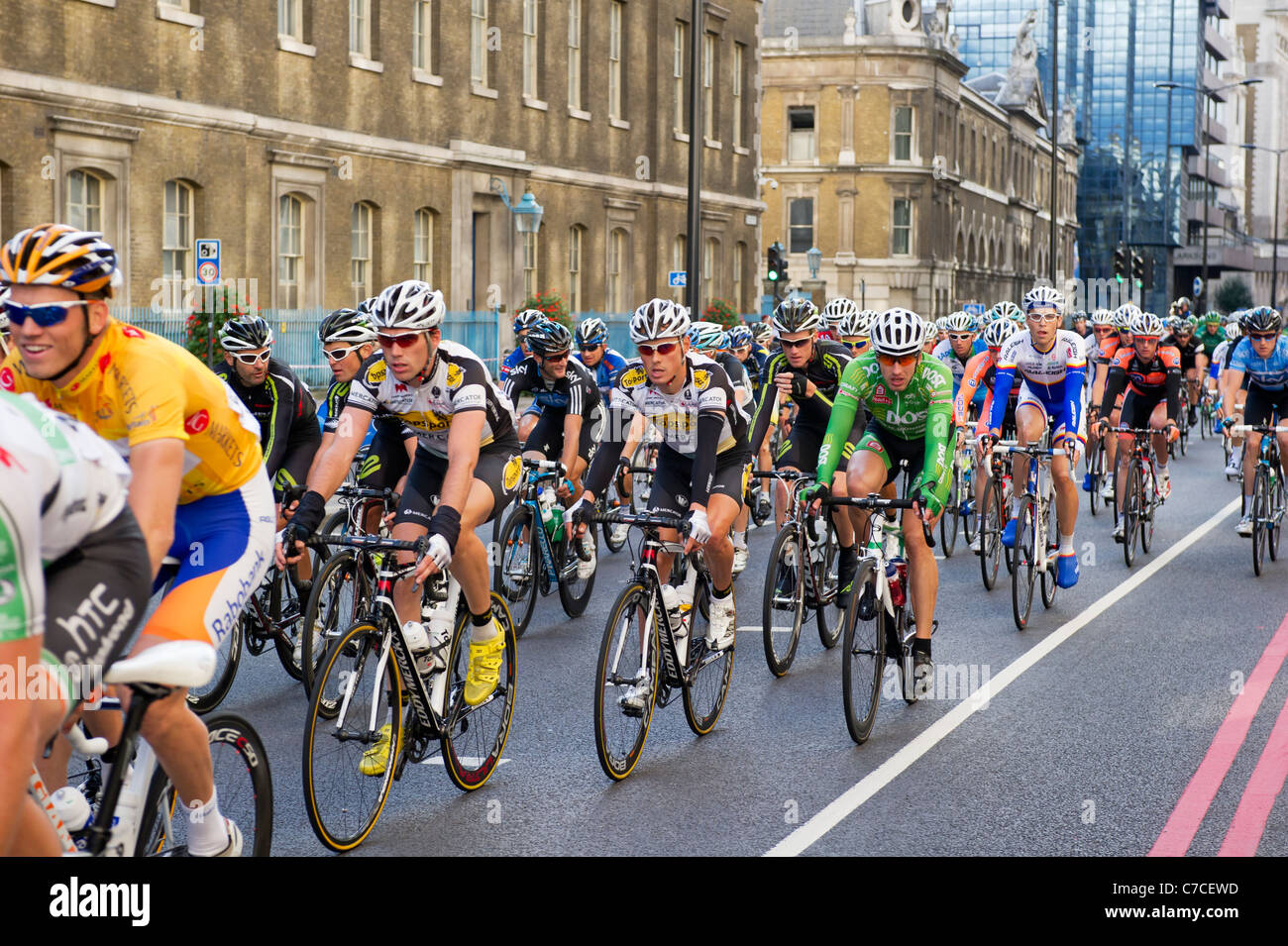Tour of Britain 2011 international cycling London Stock Photo