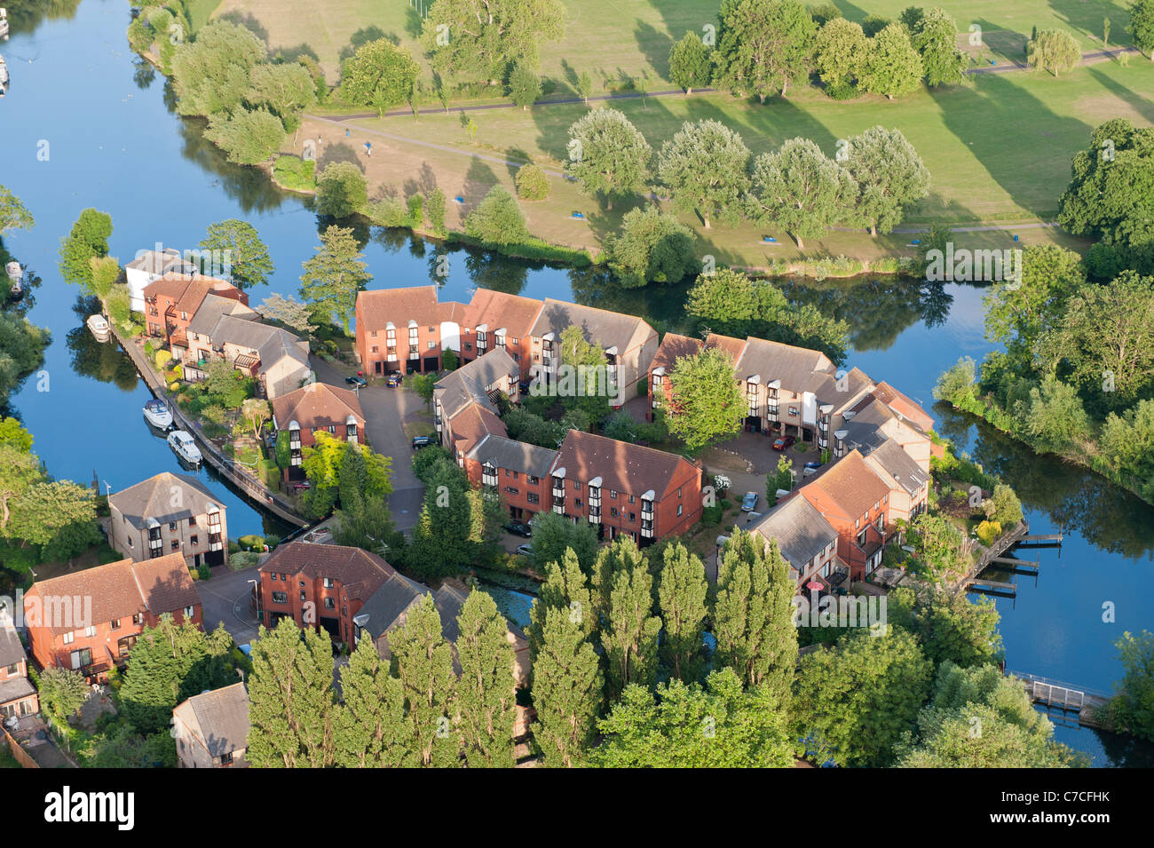 Aerial view, Reading, Berkshire, UK Stock Photo