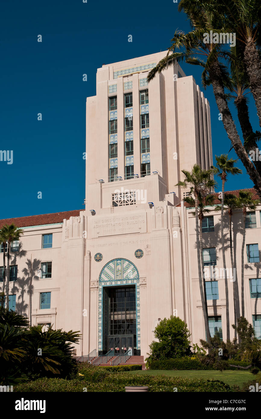 San Diego City and County Administration Building in San Diego, CA Stock Photo