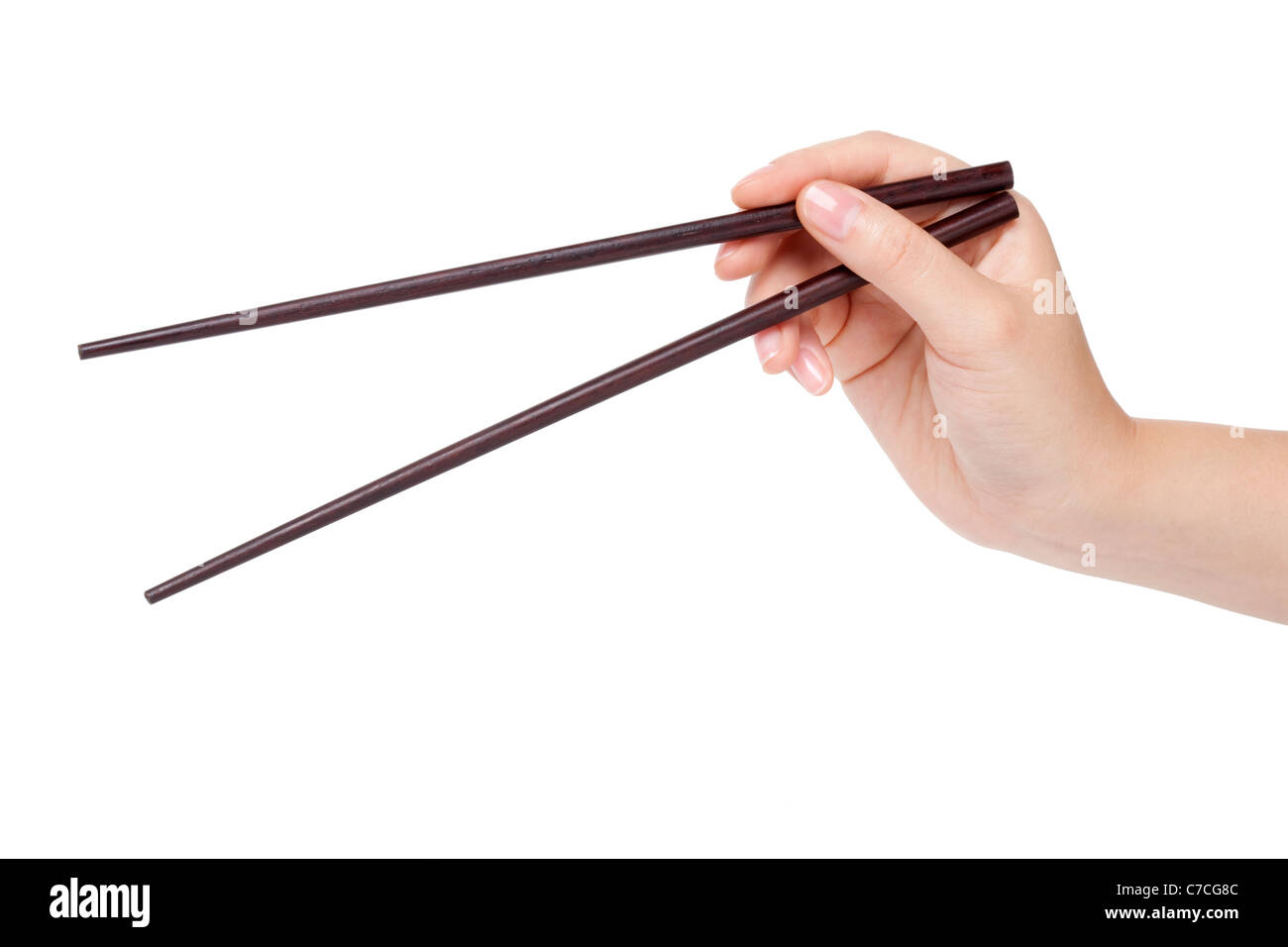 Woman Holding Chopsticks Stock Photo