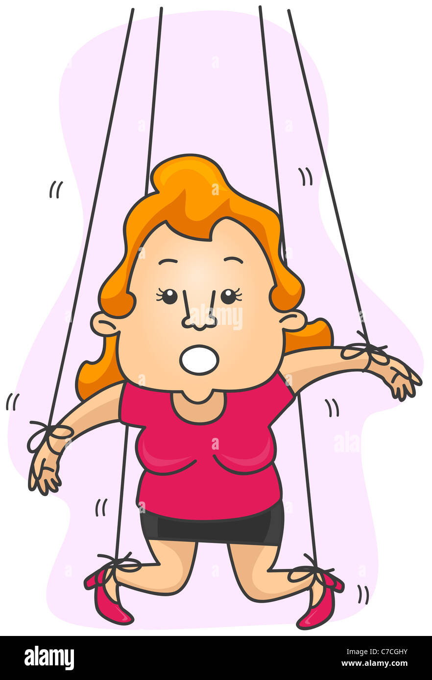 Girl Puppet on Strings with Clipping Path Stock Photo Alamy