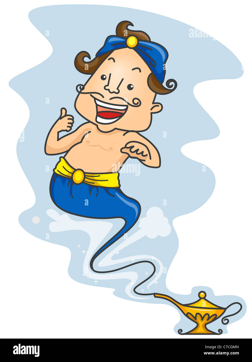 Genie from Lamp with Clipping Path Stock Photo - Alamy