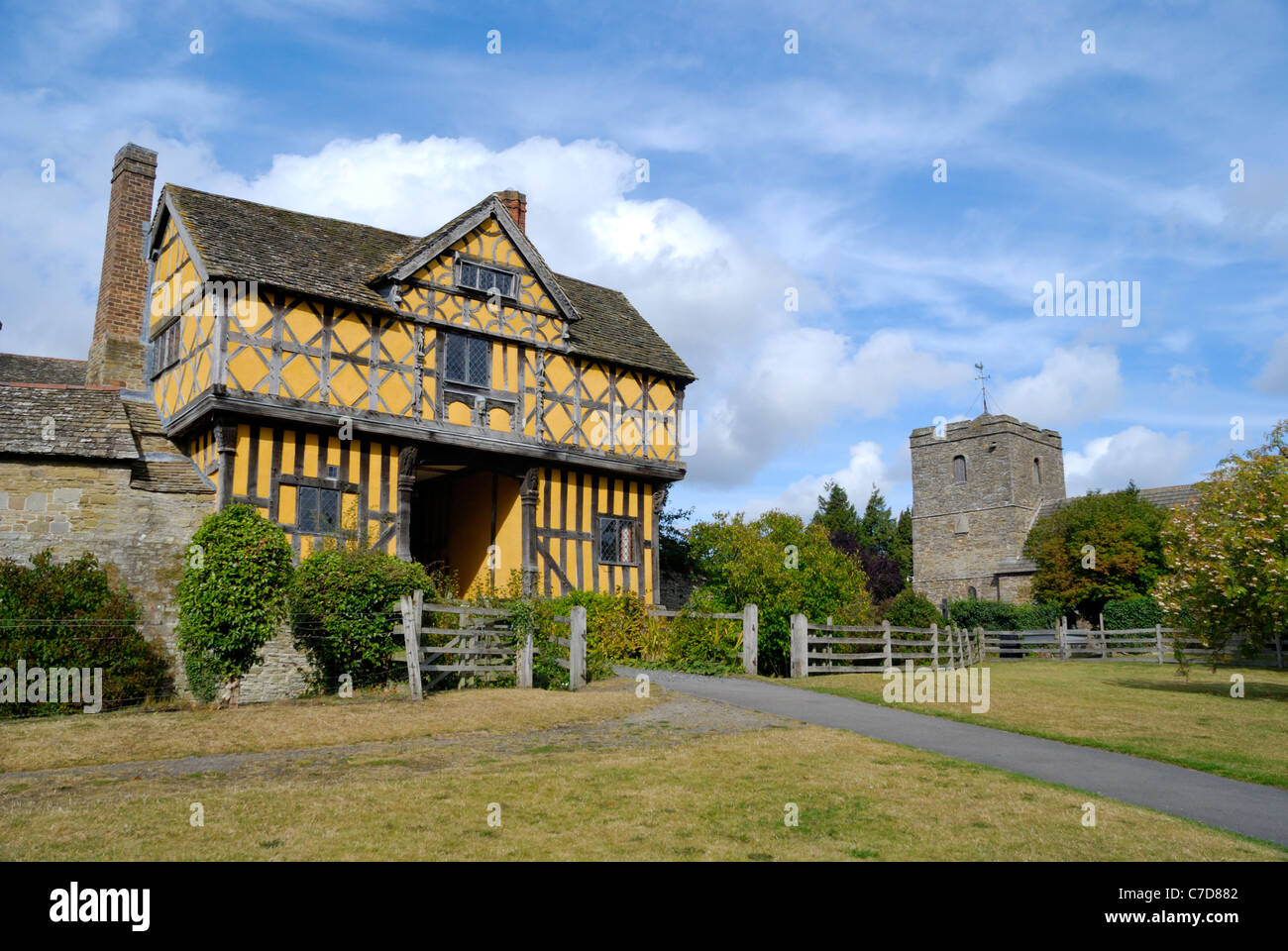 Gatehouse at Stokesay Castle, Shropshire, England Stock Photo