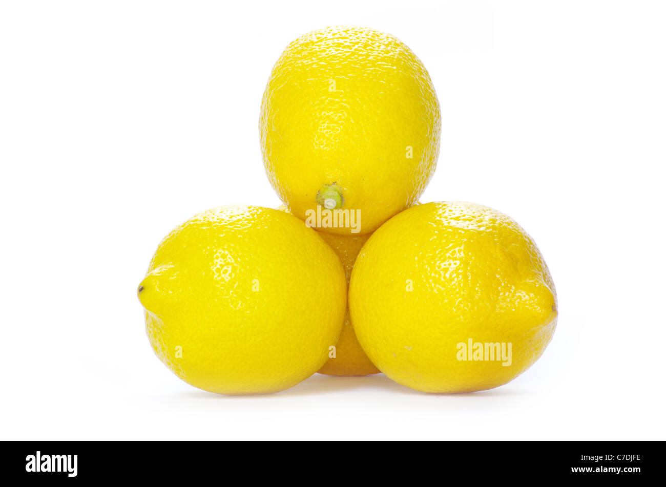 yellow fresh lemons isolated on a white Stock Photo