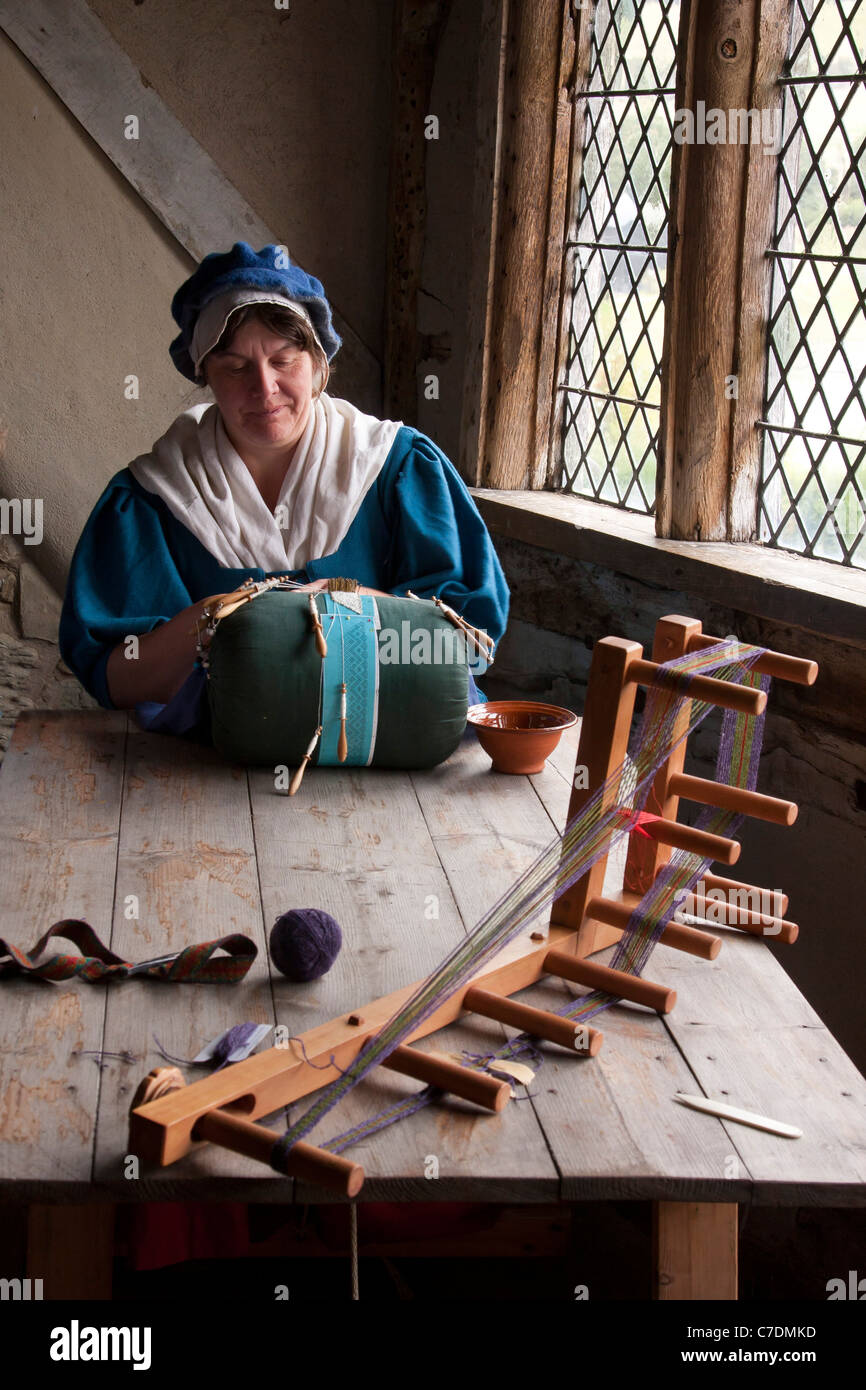 Public demonstration and historical reenactment of lacemaking Stock